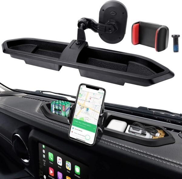 Dashboard Storage Tray with Phone Mount | Wrangler JL/JLU 2018–2023 & Gladiator JT 2020–2023