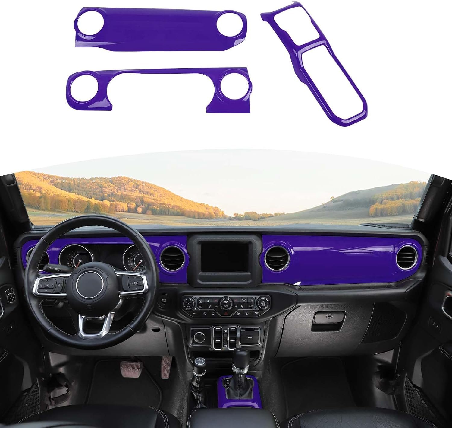 JL/JT · 3-Piece Dashboard Trim — finish reference