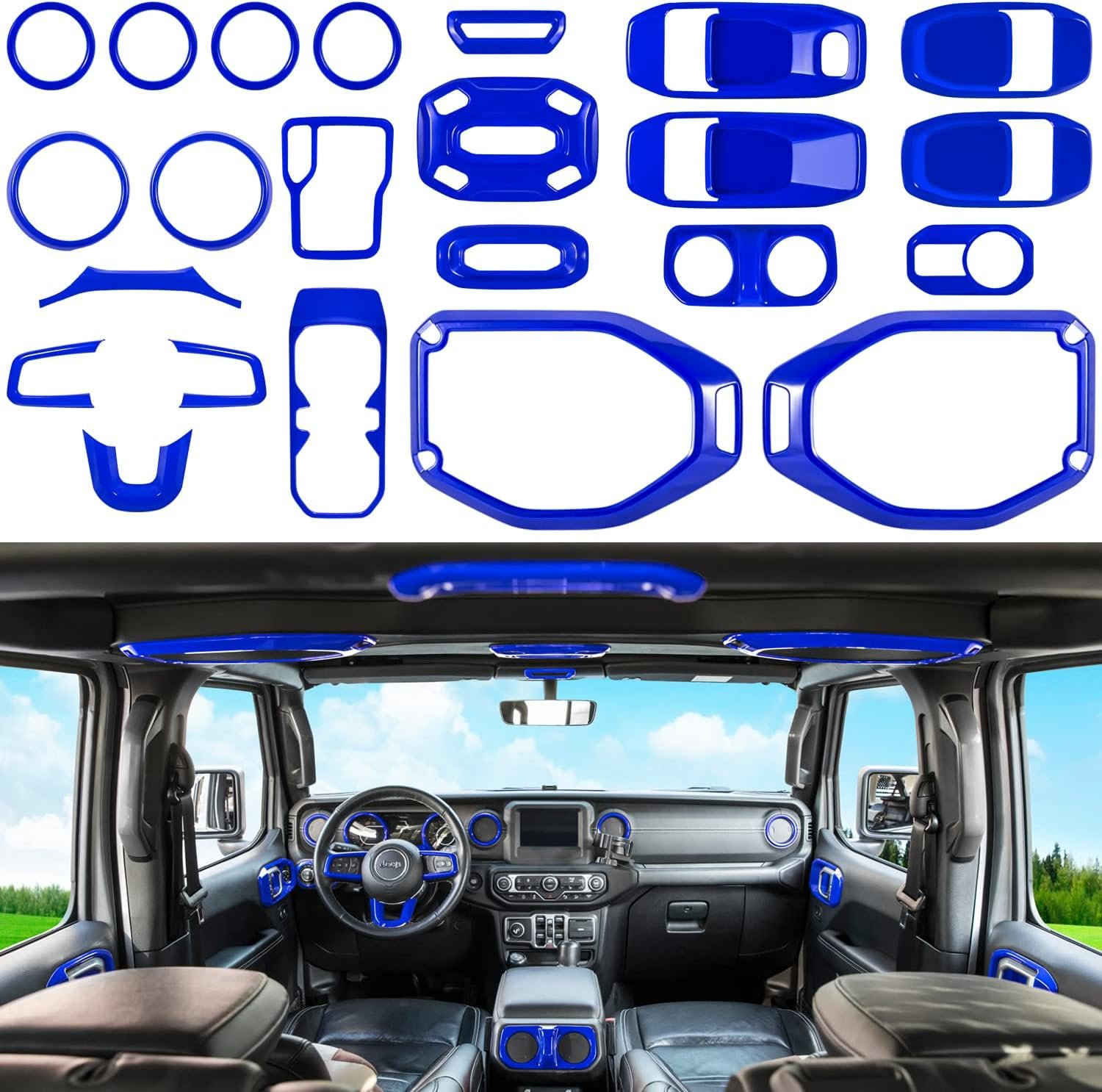 23-Piece Interior Trim Kit — Standard Colors | Wrangler JL/JLU 2018–2023 & Gladiator JT 2020–2023 - Image 4