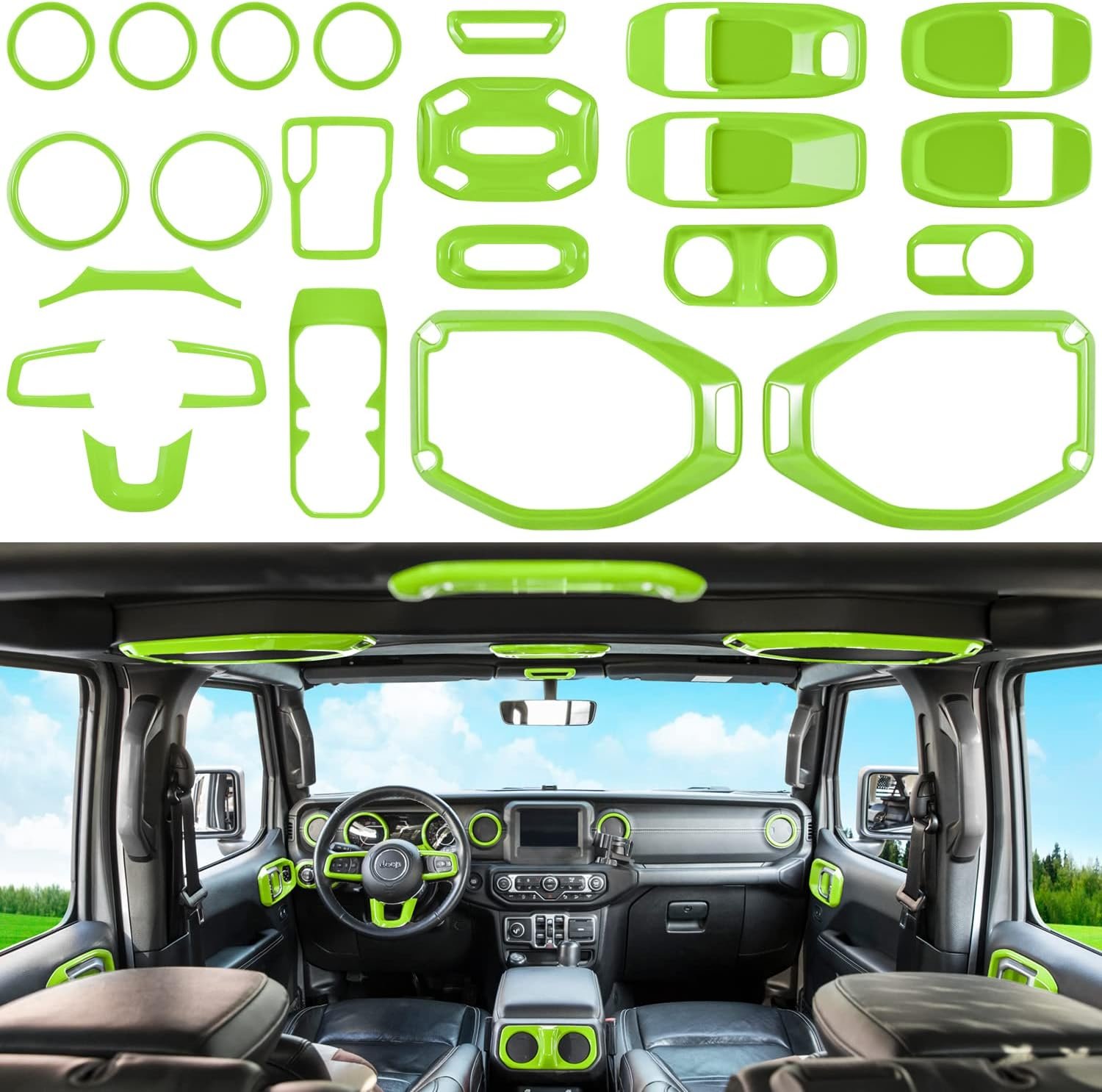 23-Piece Interior Trim Kit — Standard Colors | Wrangler JL/JLU 2018–2023 & Gladiator JT 2020–2023