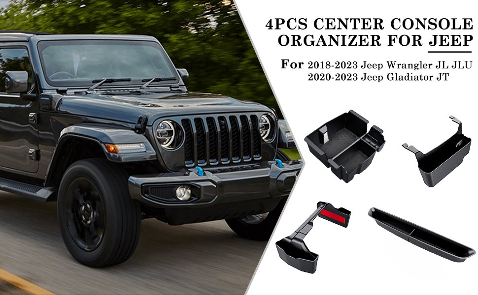 JL JLU JT 2018-2023 center console organizer overview