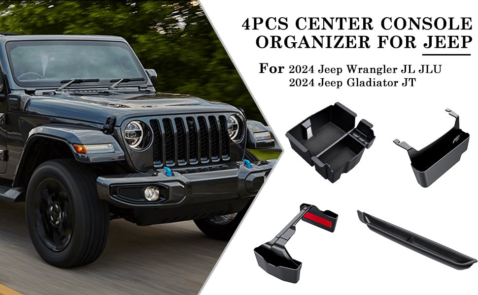 JL JLU JT 2024-2026 center console organizer overview