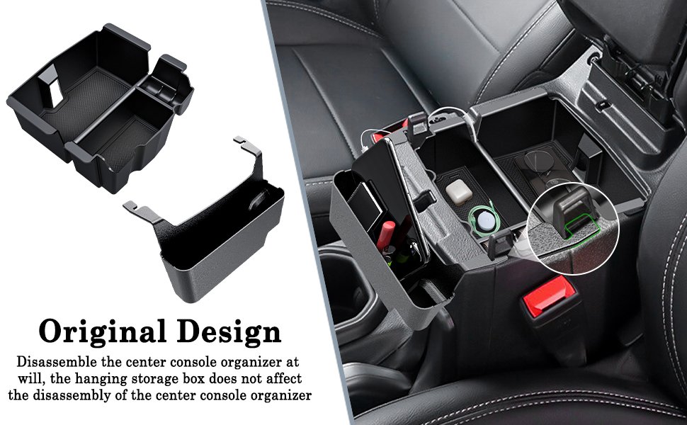 Center console organizer installation detail