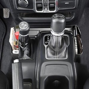 Center console upper organizer tray detail