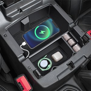 Center console side storage box detail