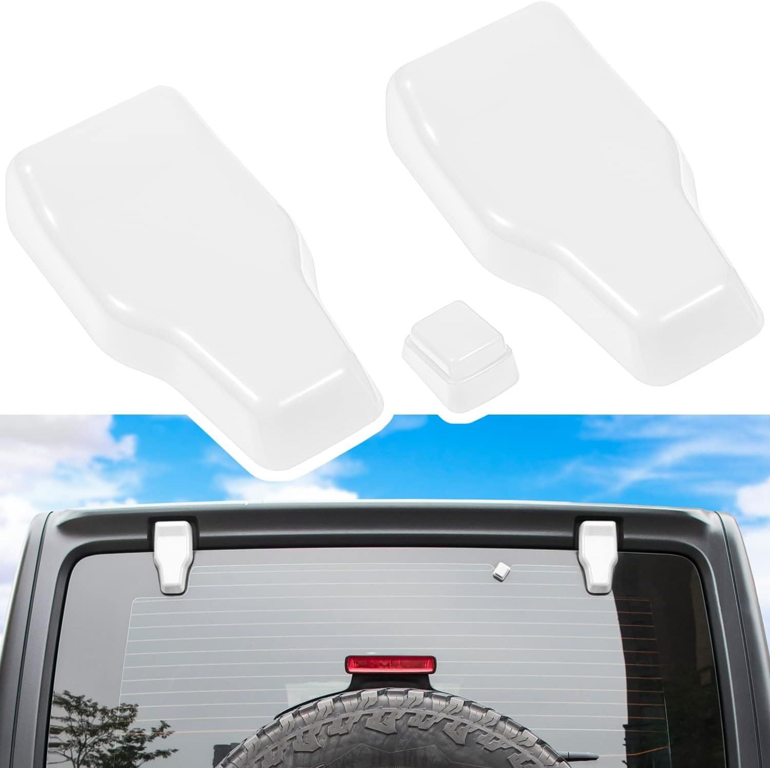 3-Piece Rear Window Hinge & Washer Nozzle Trim Covers | Wrangler JL/JLU Hardtop 2018–2026 - Image 9