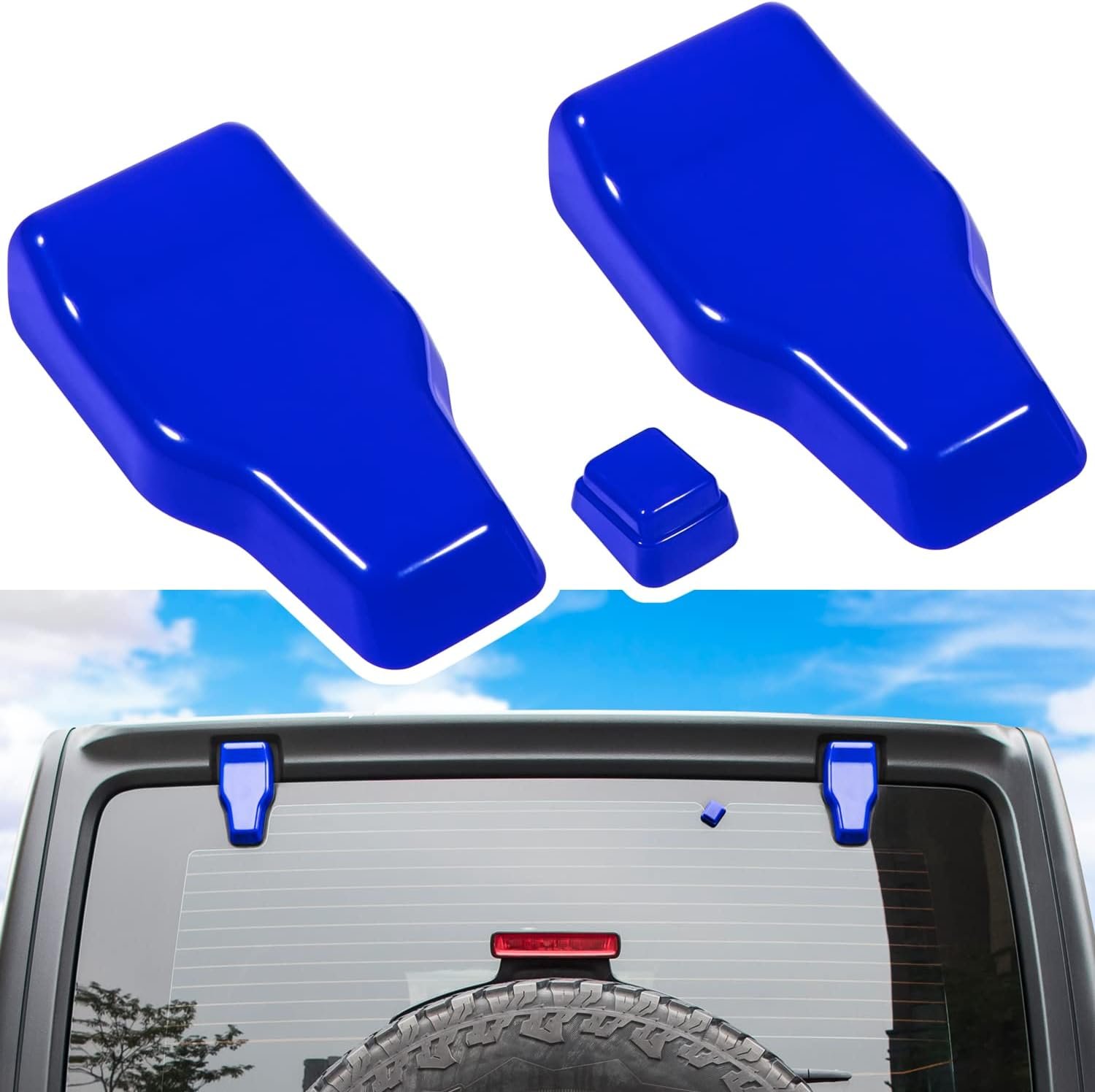 3-Piece Rear Window Hinge & Washer Nozzle Trim Covers | Wrangler JL/JLU Hardtop 2018–2026 - Image 2