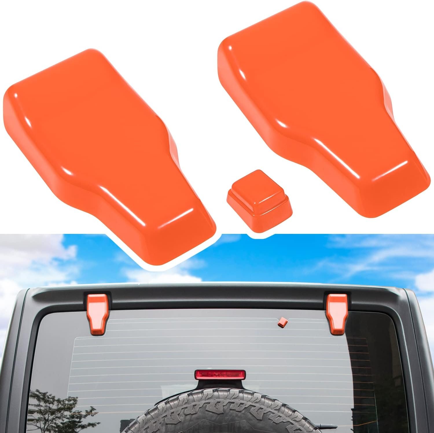 3-Piece Rear Window Hinge & Washer Nozzle Trim Covers | Wrangler JL/JLU Hardtop 2018–2026 - Image 7