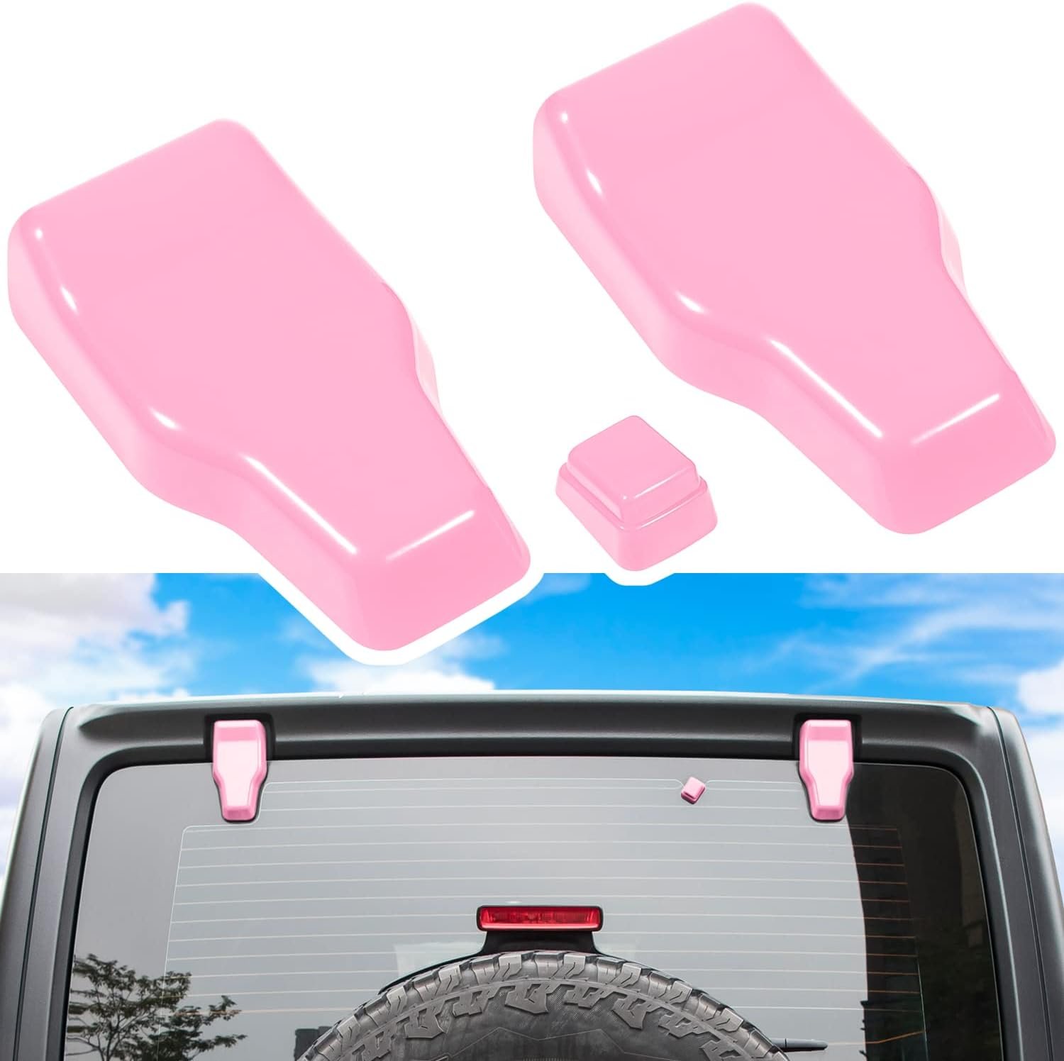 3-Piece Rear Window Hinge & Washer Nozzle Trim Covers | Wrangler JL/JLU Hardtop 2018–2026 - Image 8