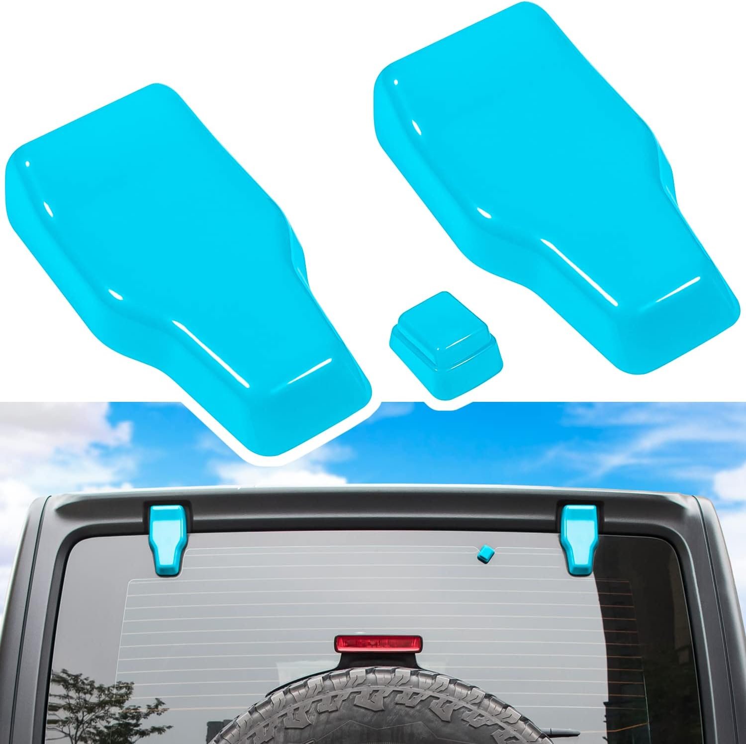 3-Piece Rear Window Hinge & Washer Nozzle Trim Covers | Wrangler JL/JLU Hardtop 2018–2026 - Image 3