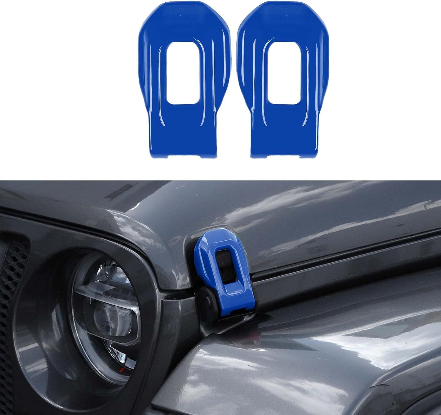 2-Piece Hood Latch Trim Covers | Wrangler JL/JLU 2018–2026 & Gladiator JT 2020–2026 - Image 2