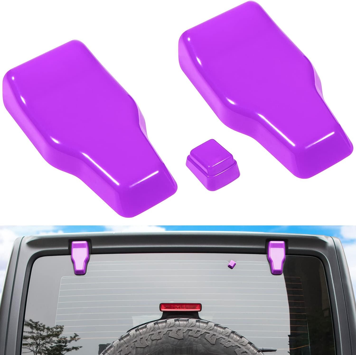 3-Piece Rear Window Hinge & Washer Nozzle Trim Covers | Wrangler JL/JLU Hardtop 2018–2026 - Image 4