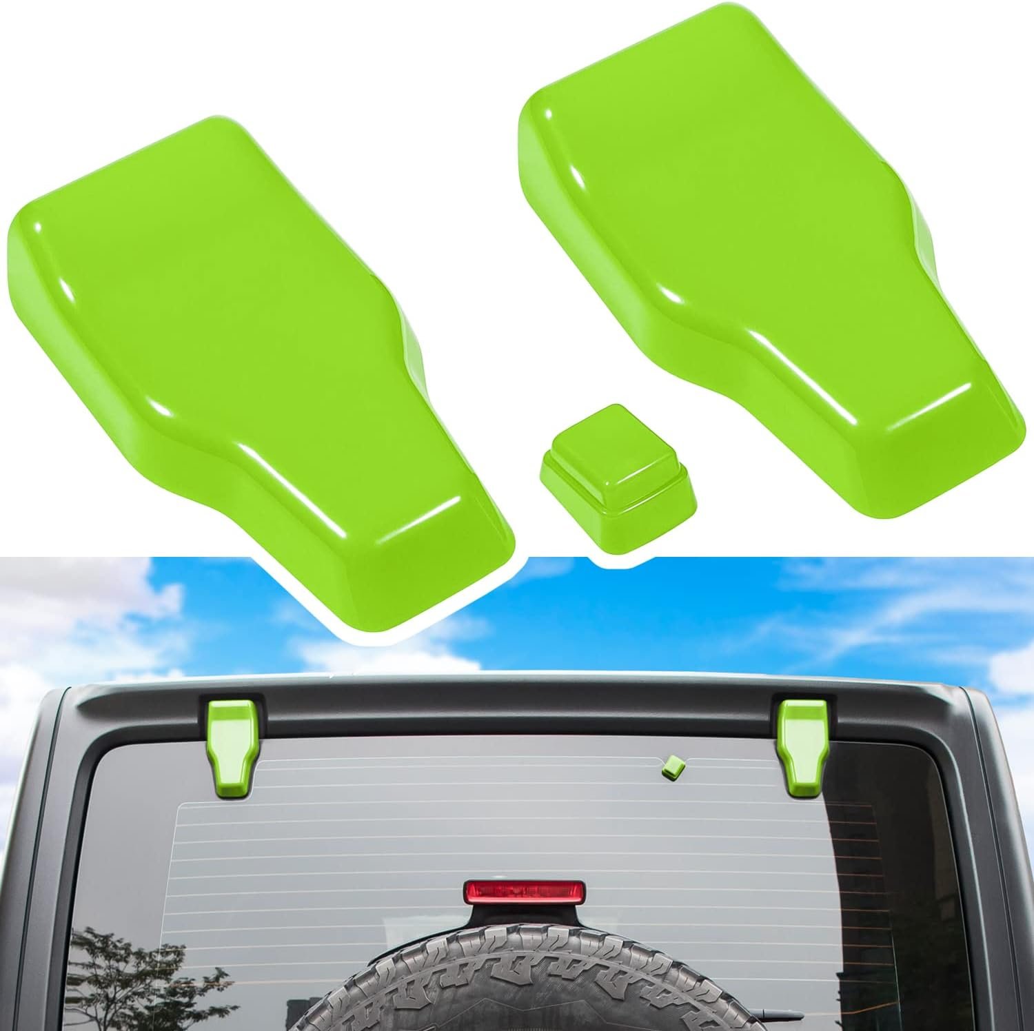 3-Piece Rear Window Hinge & Washer Nozzle Trim Covers | Wrangler JL/JLU Hardtop 2018–2026 - Image 6