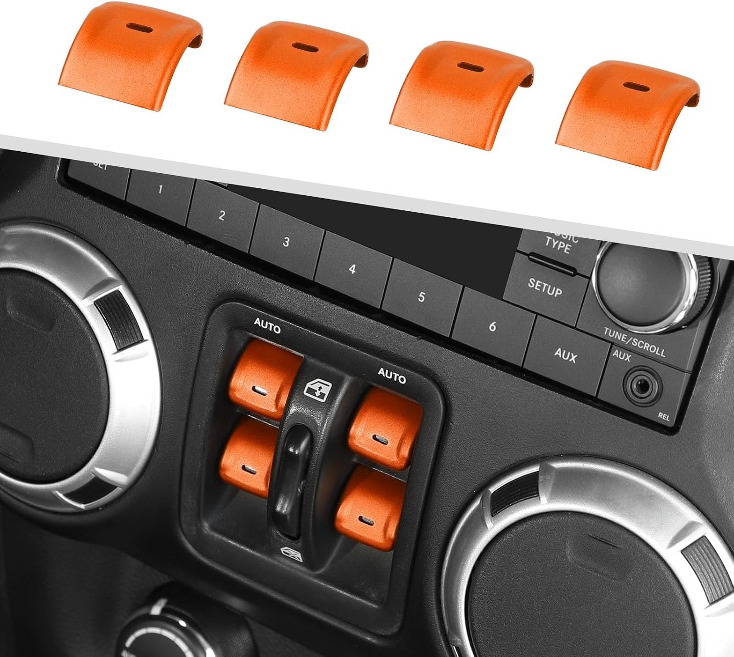 Custom Color 4-Piece Aluminum Window Switch Covers | Wrangler JK/JKU 2012–2018 - Image 3