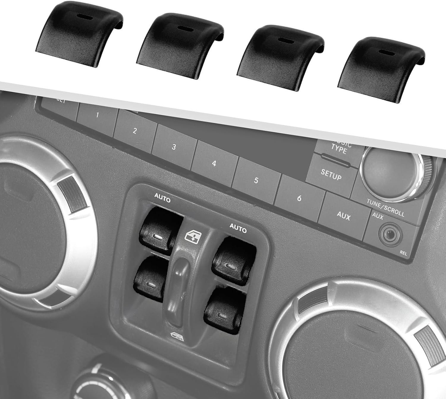 Custom Color 4-Piece Aluminum Window Switch Covers | Wrangler JK/JKU 2012–2018 - Image 9