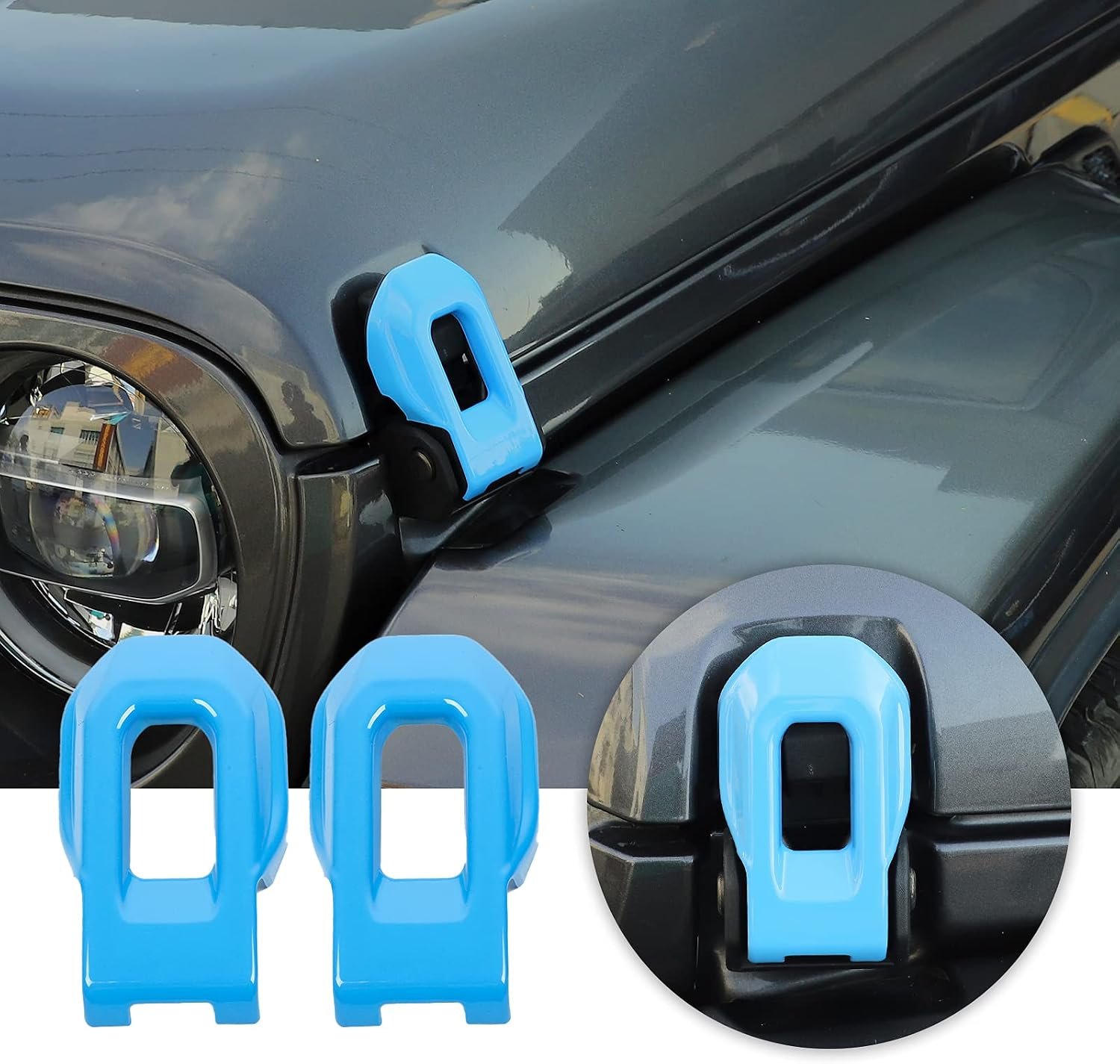 2-Piece Hood Latch Trim Covers | Wrangler JL/JLU 2018–2026 & Gladiator JT 2020–2026 - Image 3