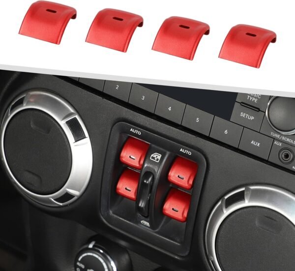 4-Piece Aluminum Window Switch Covers — Standard Colors | Wrangler JK/JKU 2012–2018 — standard color