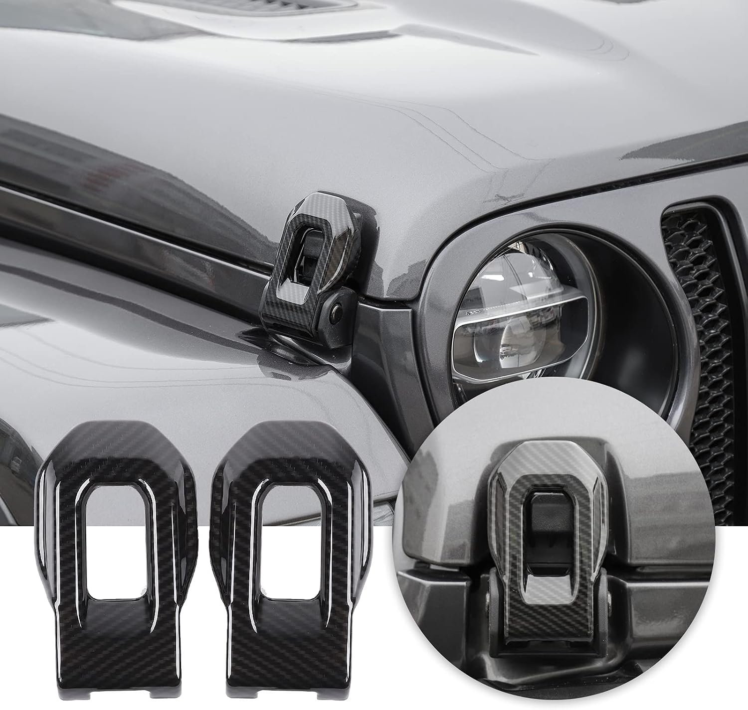 2-Piece Hood Latch Trim Covers | Wrangler JL/JLU 2018–2026 & Gladiator JT 2020–2026 - Image 5