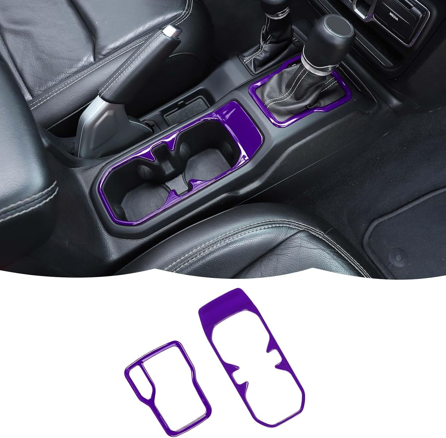 2-Piece Cup Holder & Gear Shift Accent Trim | Wrangler JL/JLU 2018–2026 & Gladiator JT 2020–2026 - Image 2