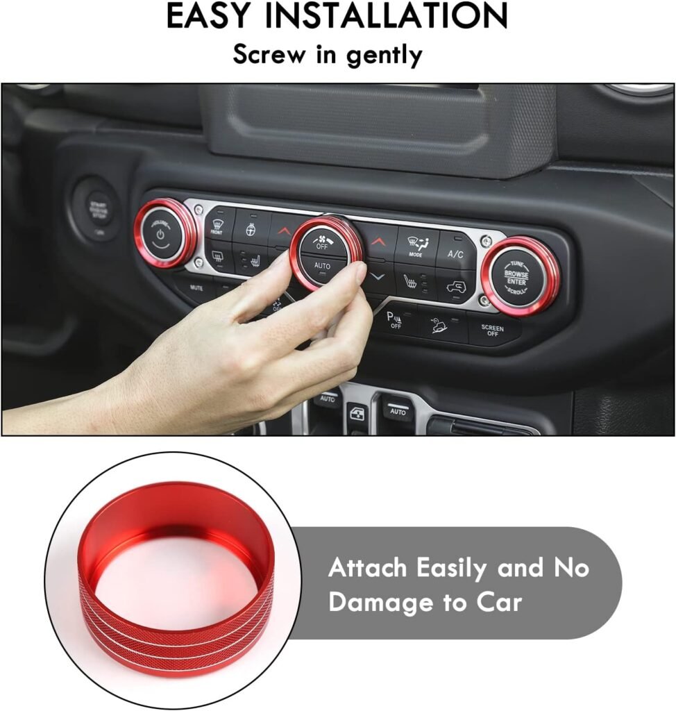 JL knob covers — thin installation (Red shown)
