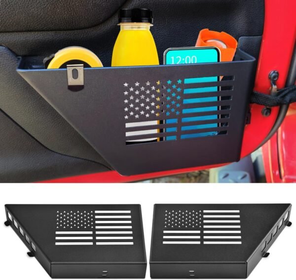2-Piece Metal Front Door Storage Pockets | Wrangler JK/JKU 2007–2018