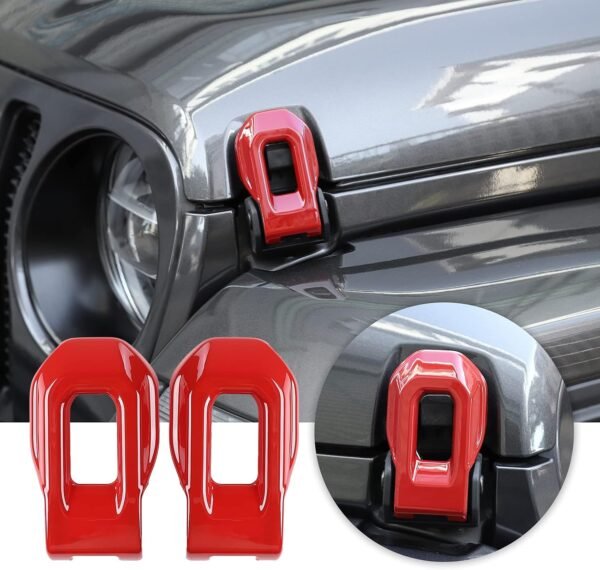 2-Piece Hood Latch Trim Covers | Wrangler JL/JLU 2018–2026 & Gladiator JT 2020–2026