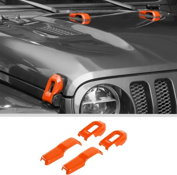 4-Piece Hood Hinge & Latch Trim Cover Set | Wrangler JL/JLU 2018–2026 & Gladiator JT 2020–2026