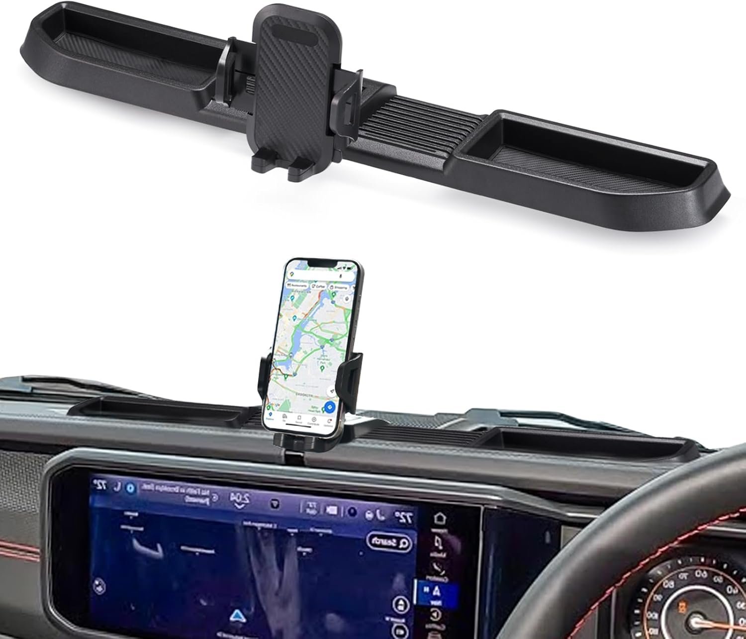 Bolt-On Phone Mount & Dual Storage Tray | Wrangler JL/JLU & Gladiator JT 2024–2026