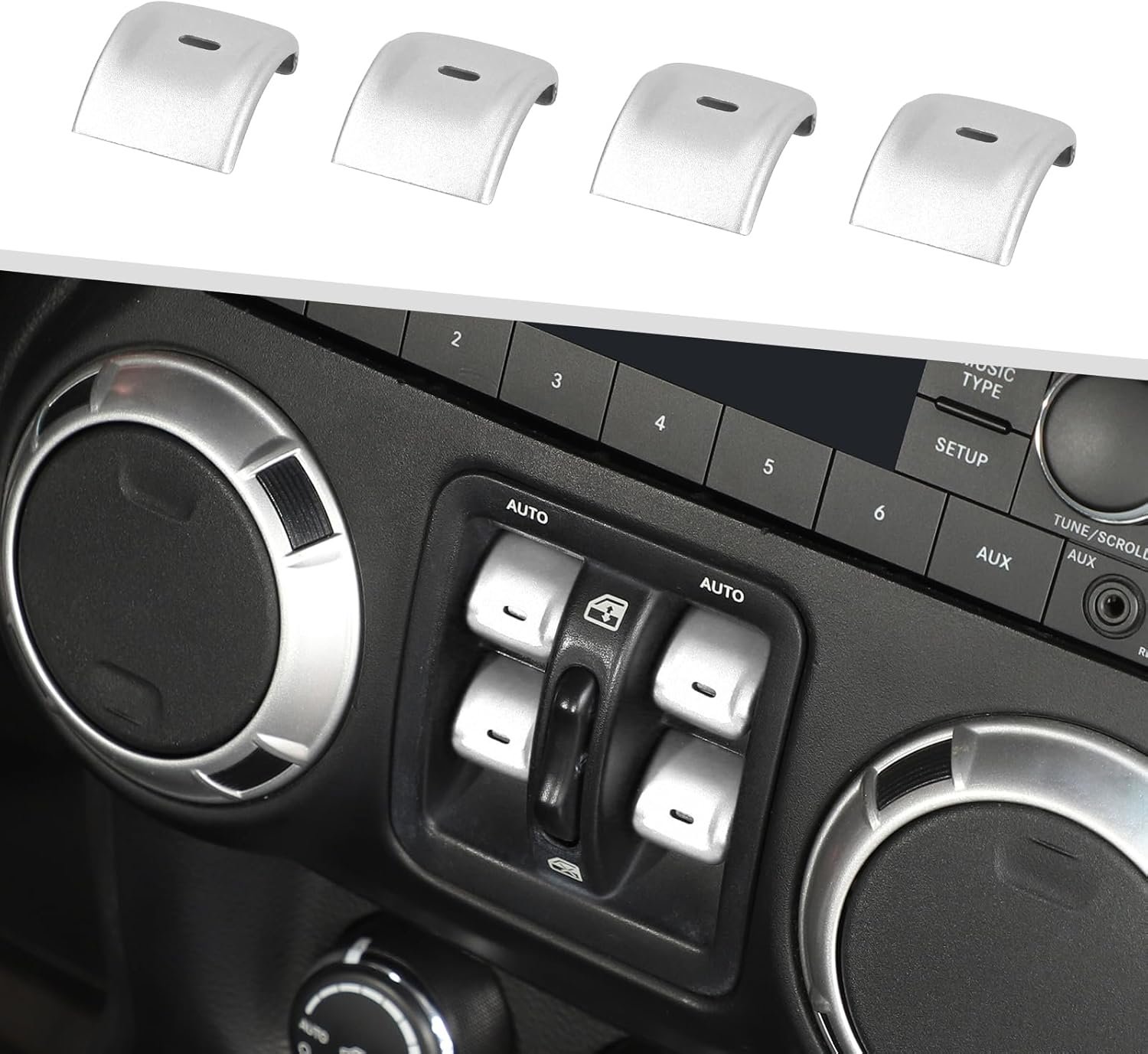 Custom Color 4-Piece Aluminum Window Switch Covers | Wrangler JK/JKU 2012–2018 - Image 8