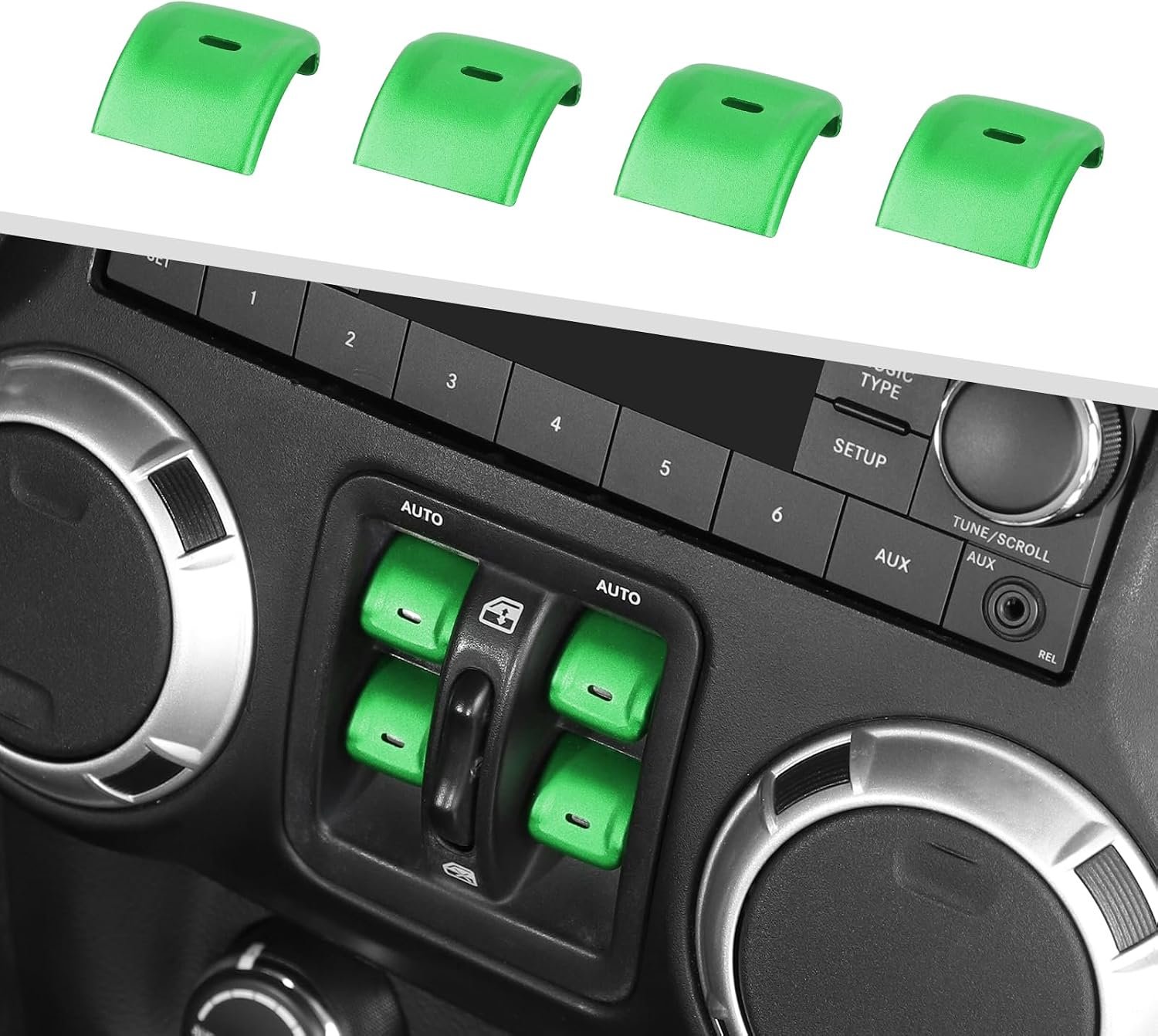 Custom Color 4-Piece Aluminum Window Switch Covers | Wrangler JK/JKU 2012–2018 - Image 5