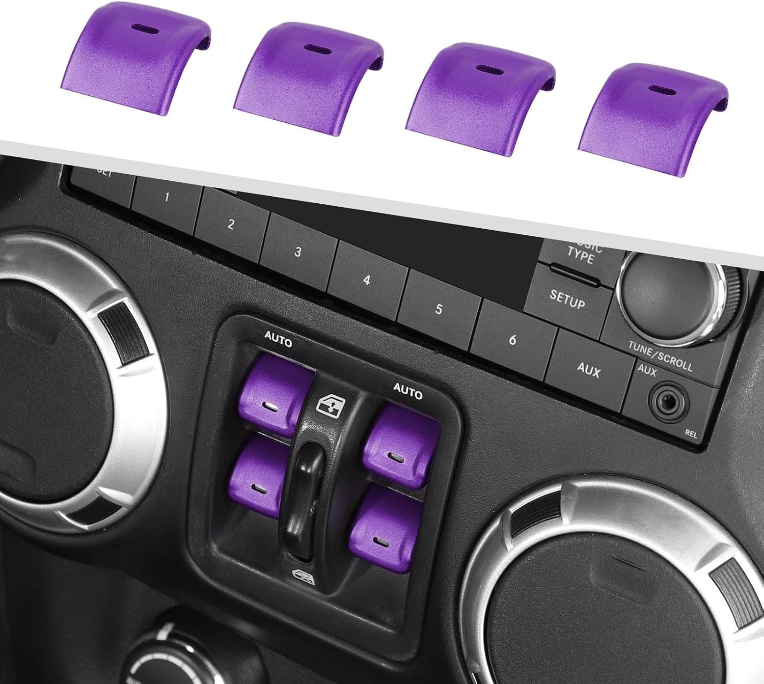 Custom Color 4-Piece Aluminum Window Switch Covers | Wrangler JK/JKU 2012–2018 - Image 7