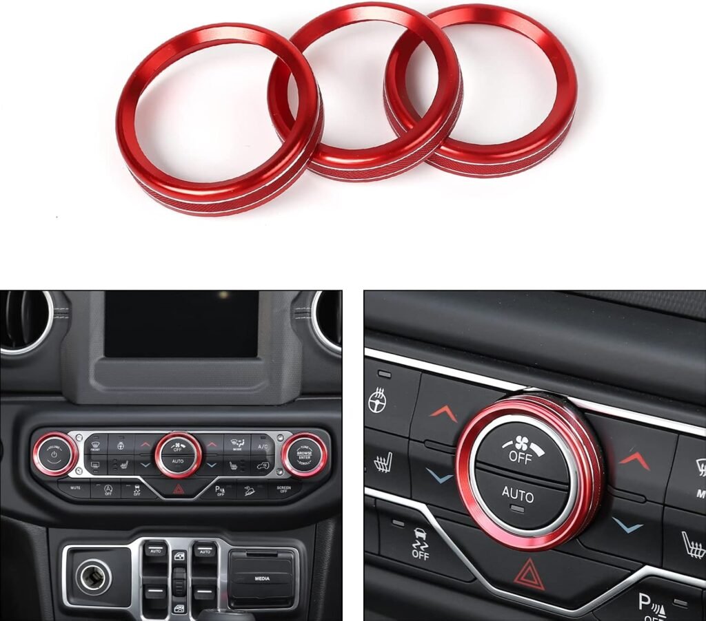 JL knob covers — thin installed (Red shown)