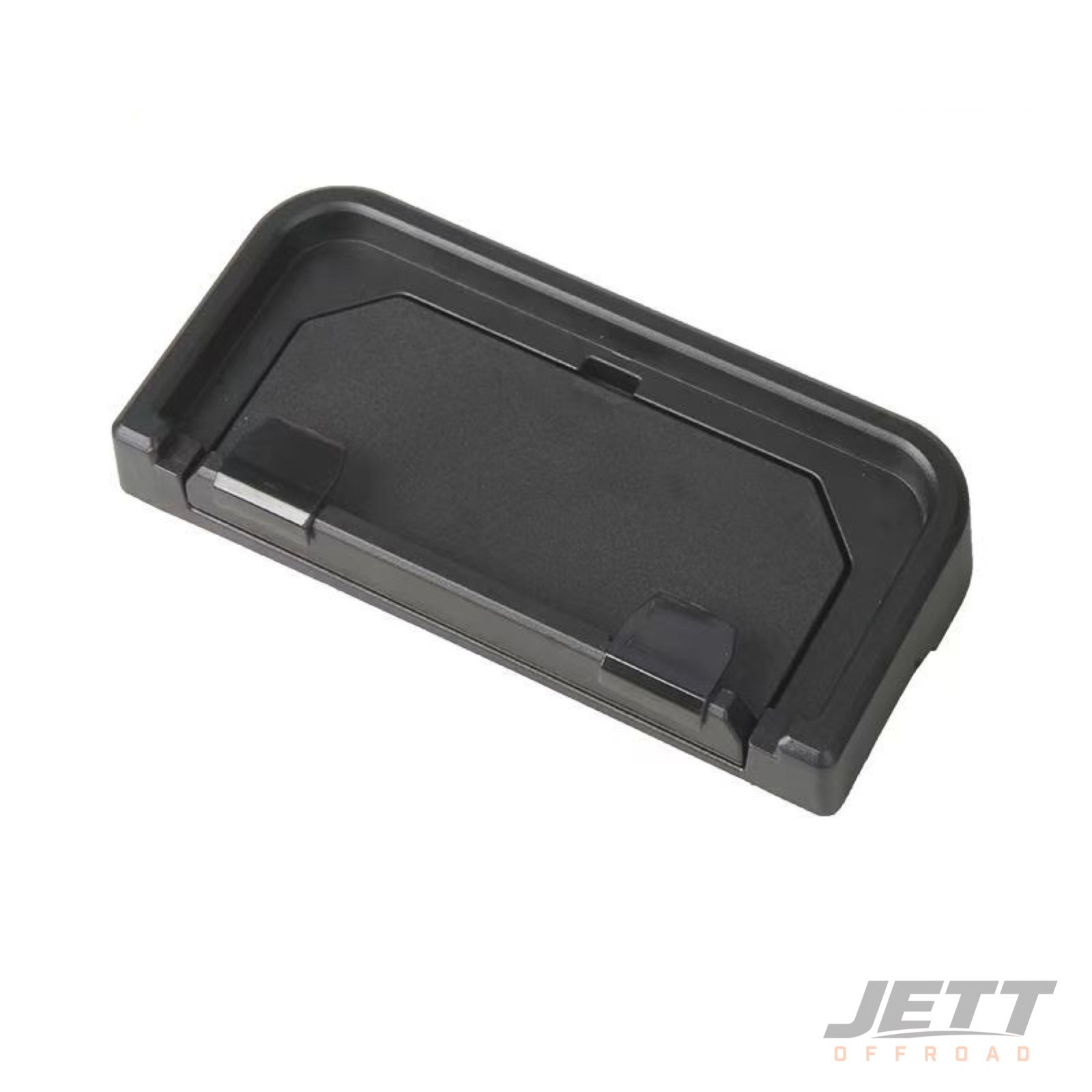 Folded dashboard phone mount and storage tray