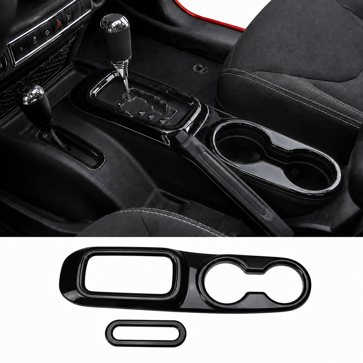Custom Color 2-Piece Shifter & Cup Holder Trim Kit | Wrangler JK/JKU 2011–2017 - Image 9