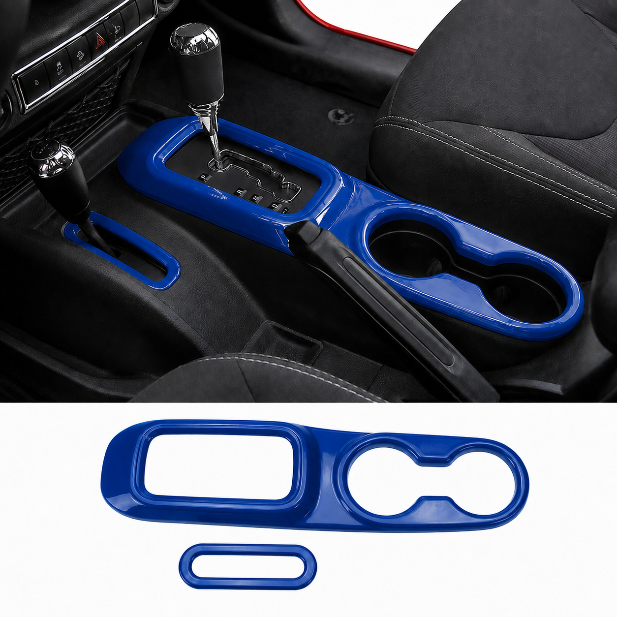 Custom Color 2-Piece Shifter & Cup Holder Trim Kit | Wrangler JK/JKU 2011–2017 - Image 4