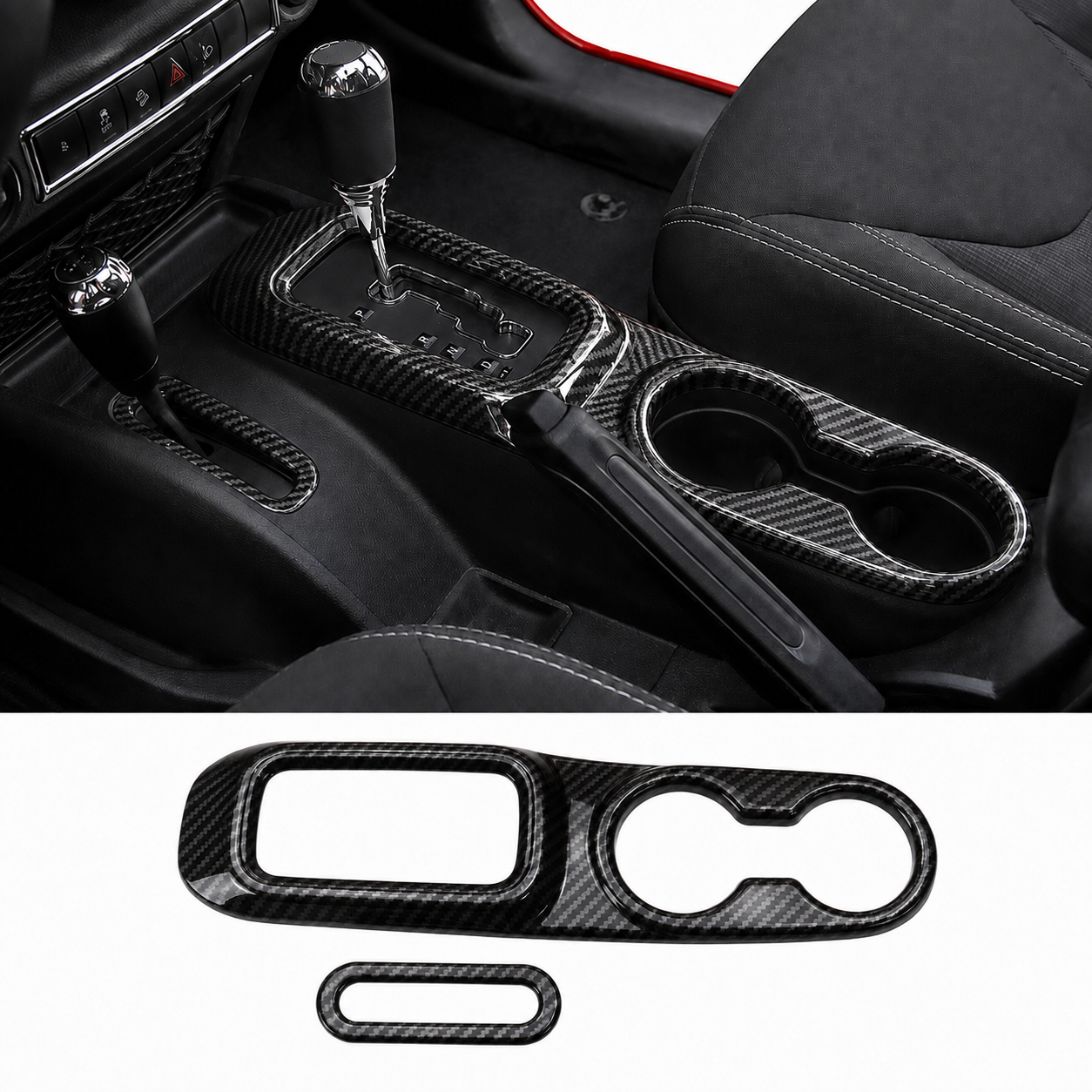 Custom Color 2-Piece Shifter & Cup Holder Trim Kit | Wrangler JK/JKU 2011–2017 - Image 11