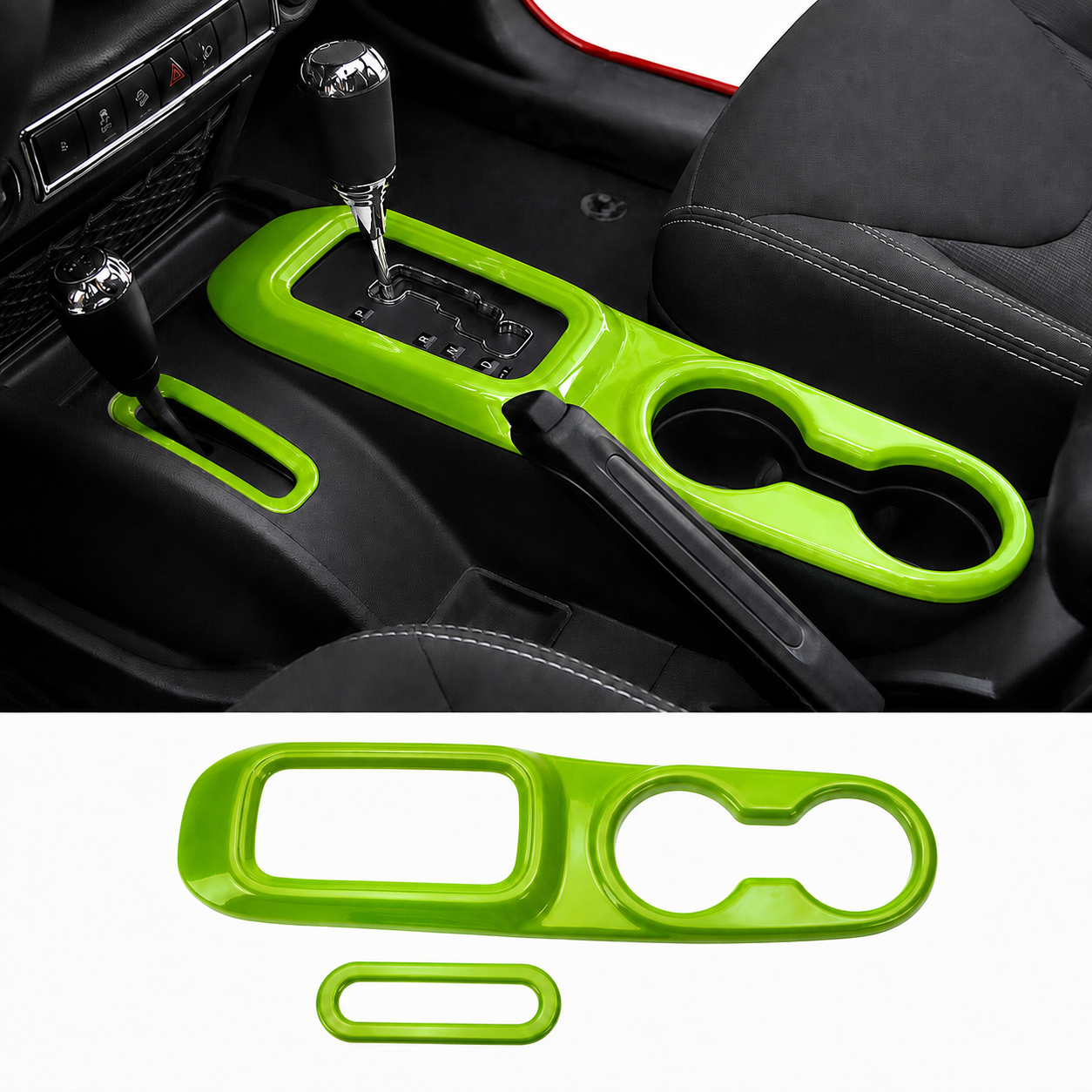 Custom Color 2-Piece Shifter & Cup Holder Trim Kit | Wrangler JK/JKU 2011–2017 - Image 7