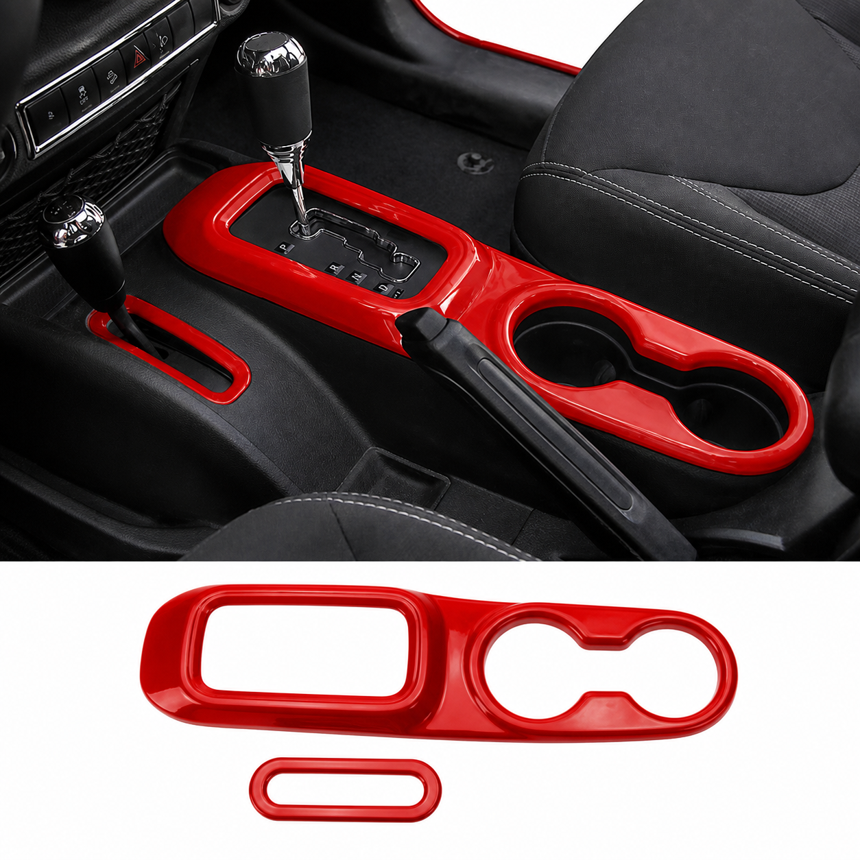 Custom Color 2-Piece Shifter & Cup Holder Trim Kit | Wrangler JK/JKU 2011–2017 - Image 3