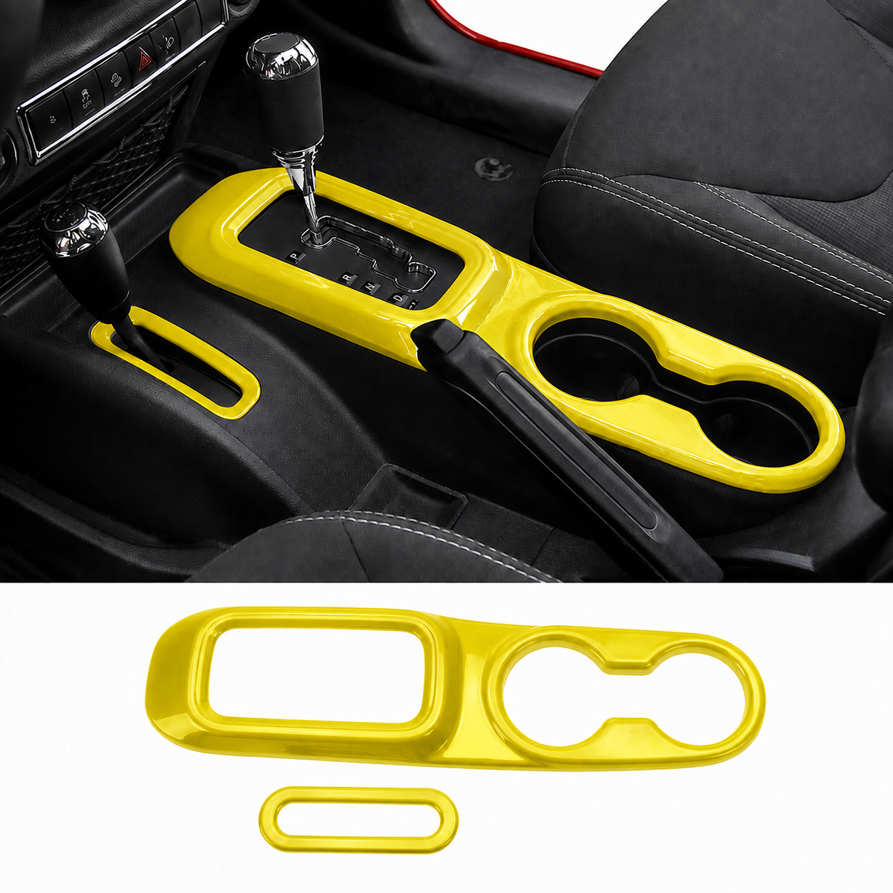 Custom Color 2-Piece Shifter & Cup Holder Trim Kit | Wrangler JK/JKU 2011–2017 - Image 6