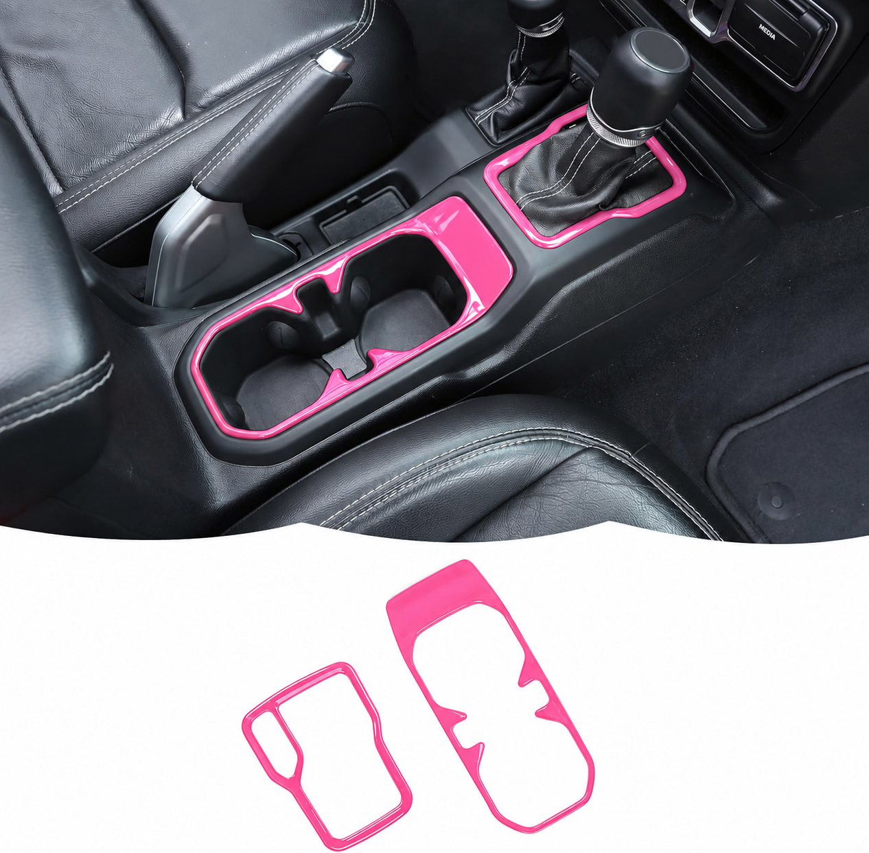 2-Piece Cup Holder & Gear Shift Accent Trim | Wrangler JL/JLU 2018–2026 & Gladiator JT 2020–2026 - Image 9