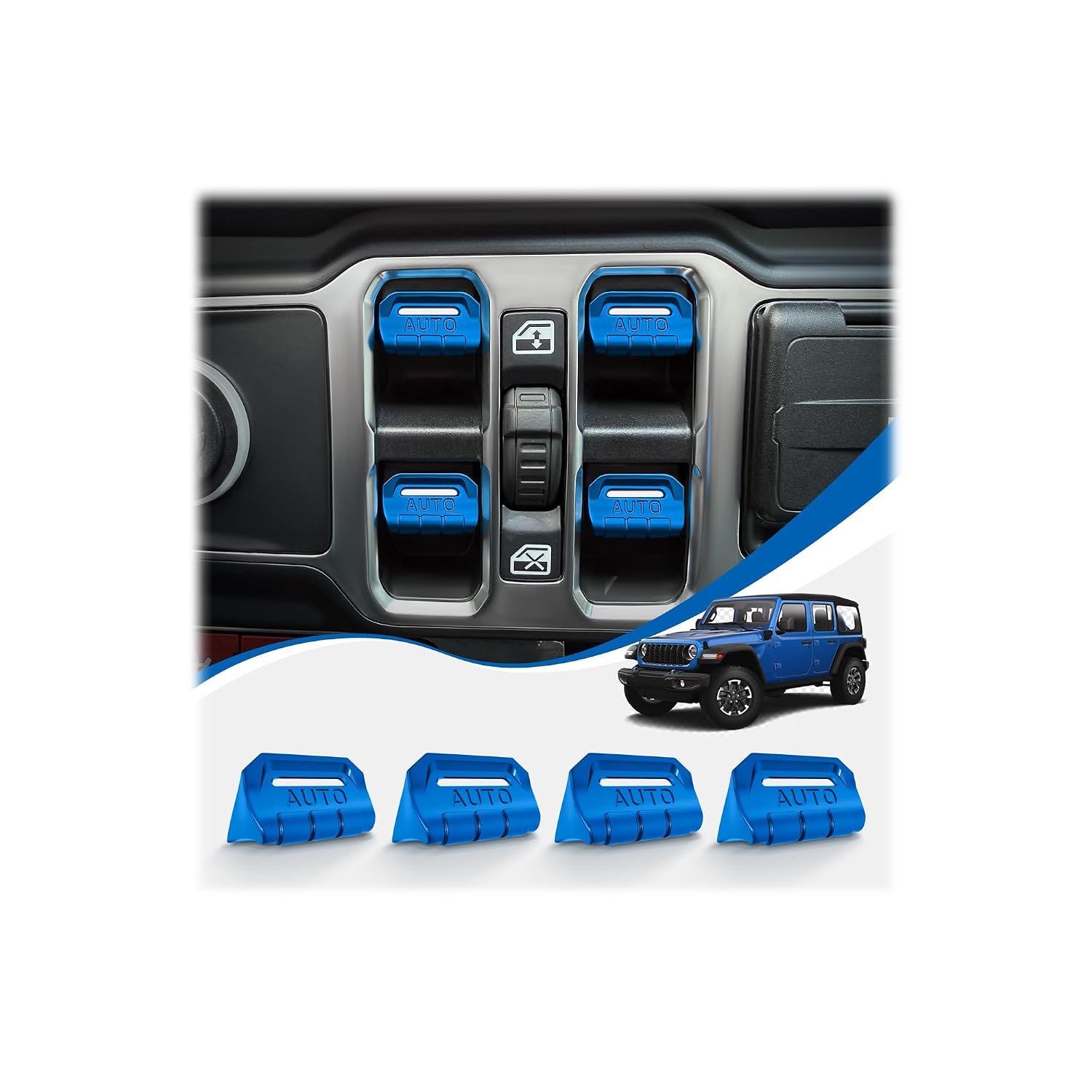 4-Piece Metal Window Switch Covers — Standard Colors | Wrangler JL/JLU & Gladiator JT - Image 5