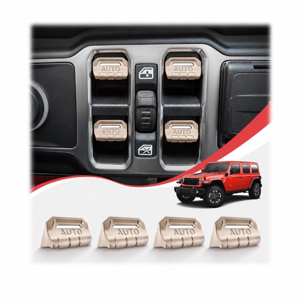 4-Piece Metal Window Switch Covers — Standard Colors | Wrangler JL/JLU & Gladiator JT