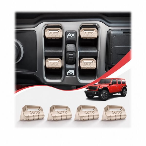 4-Piece Metal Window Switch Covers — Standard Colors | Wrangler JL/JLU & Gladiator JT — standard color
