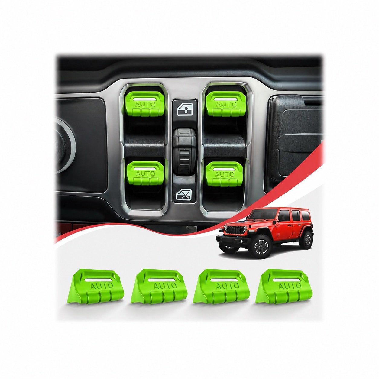 4-Piece Metal Window Switch Covers — Standard Colors | Wrangler JL/JLU & Gladiator JT - Image 11