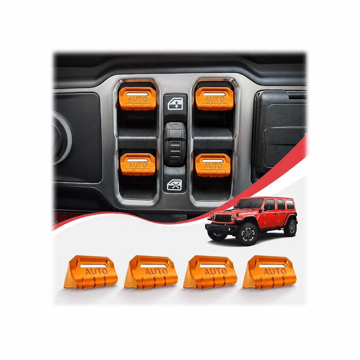 4-Piece Metal Window Switch Covers — Standard Colors | Wrangler JL/JLU & Gladiator JT - Image 9