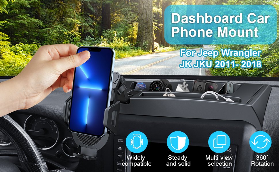 Wrangler JK JKU dashboard phone mount overview