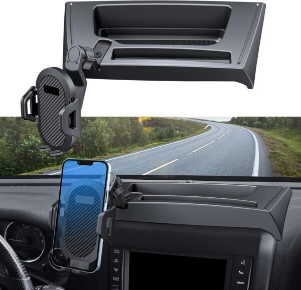 Adjustable Dash Phone Mount & Storage Tray | Wrangler JK/JKU — Check Model Year