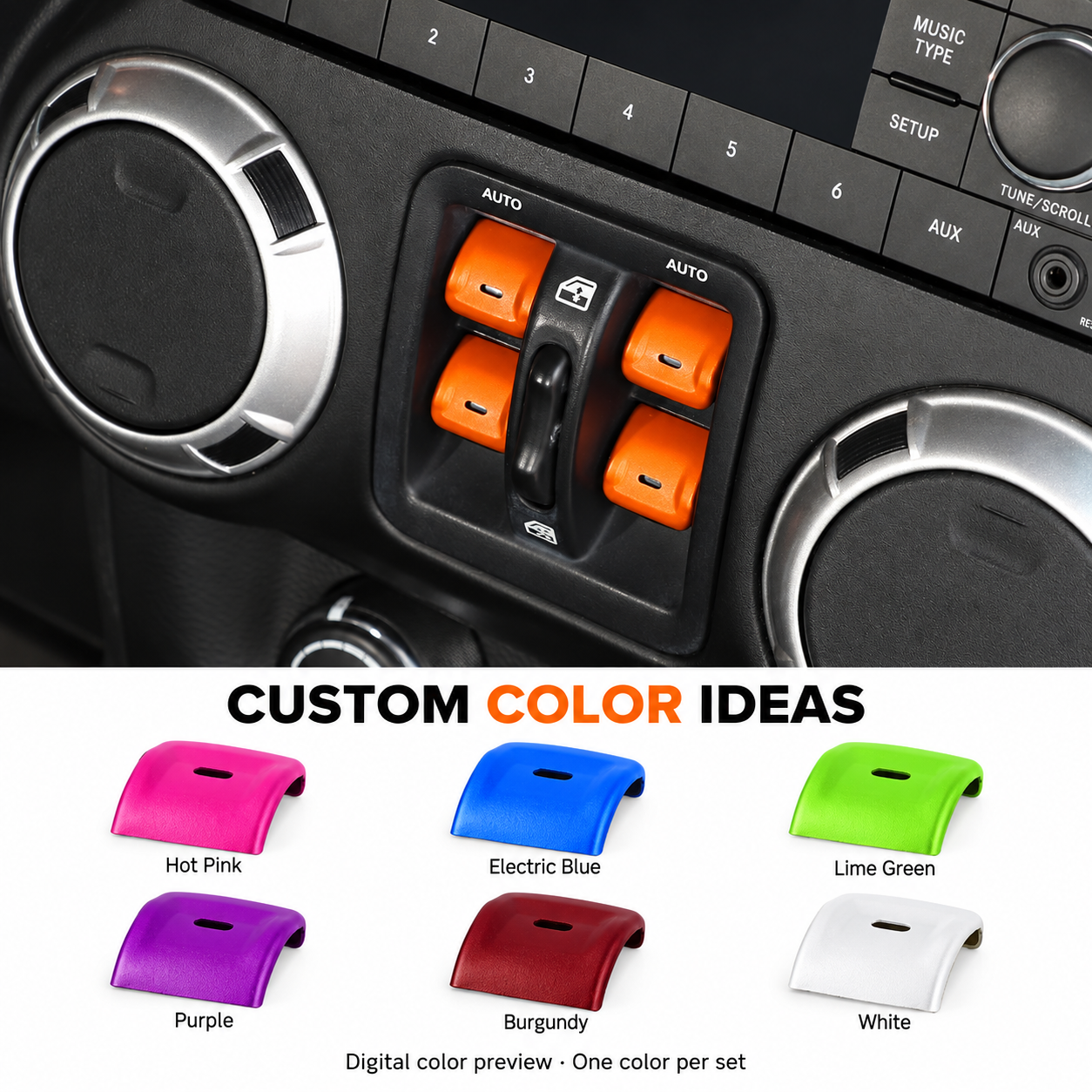 JK/JKU · 4-Piece Window Covers — finish reference