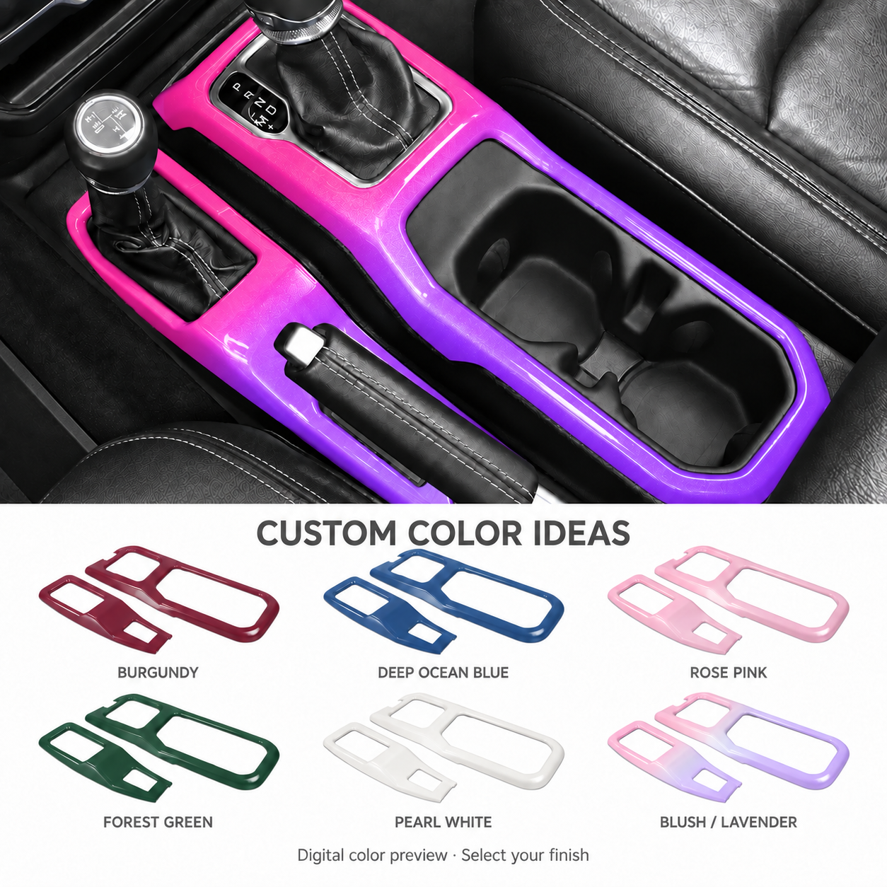 JL/JT · Shifter & 4WD Trim Set — finish reference