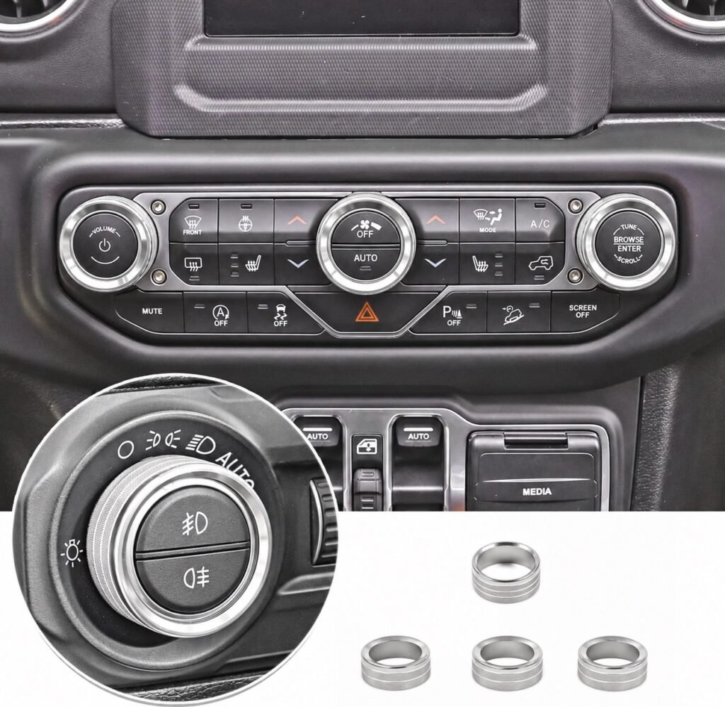 4-Piece AC, Radio & Headlight Knob Covers — Standard Colors | Wrangler JL/JLU & Gladiator JT